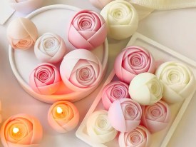 Molde silicona rosa cerrada 